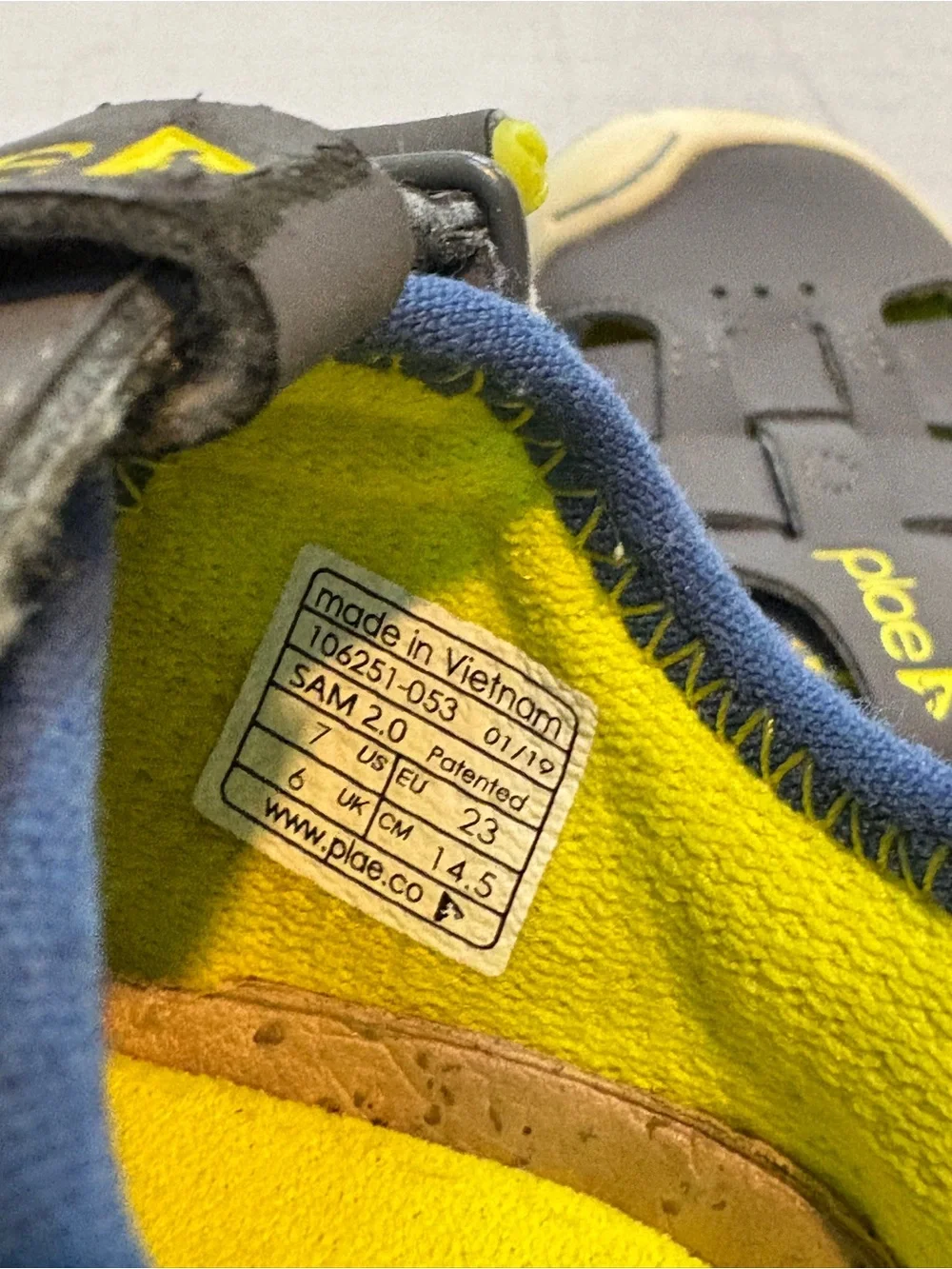 PLAE Gray and Yellow Kids Closed-Toe Sandals